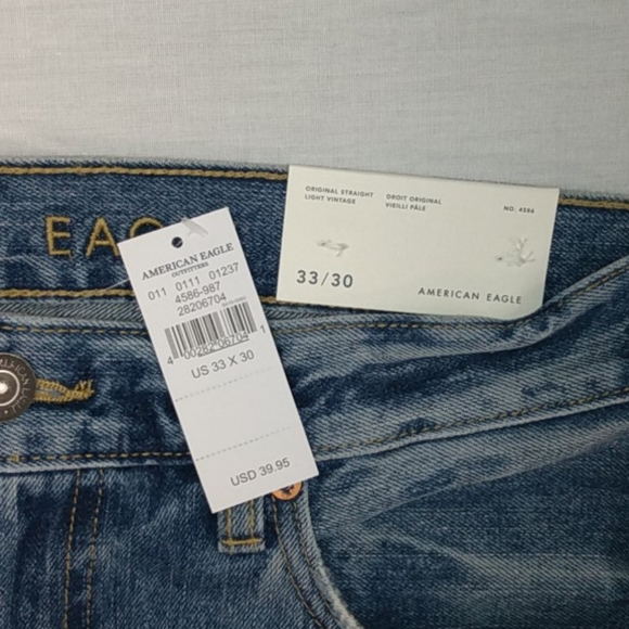 AE Original Straight Jean - Light Vintage No. 4586 - 32 Inseam - Various - NWT - Picture 5 of 7